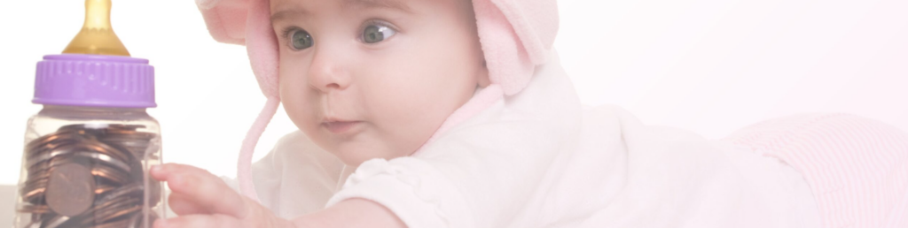 Baby bottle donation banner